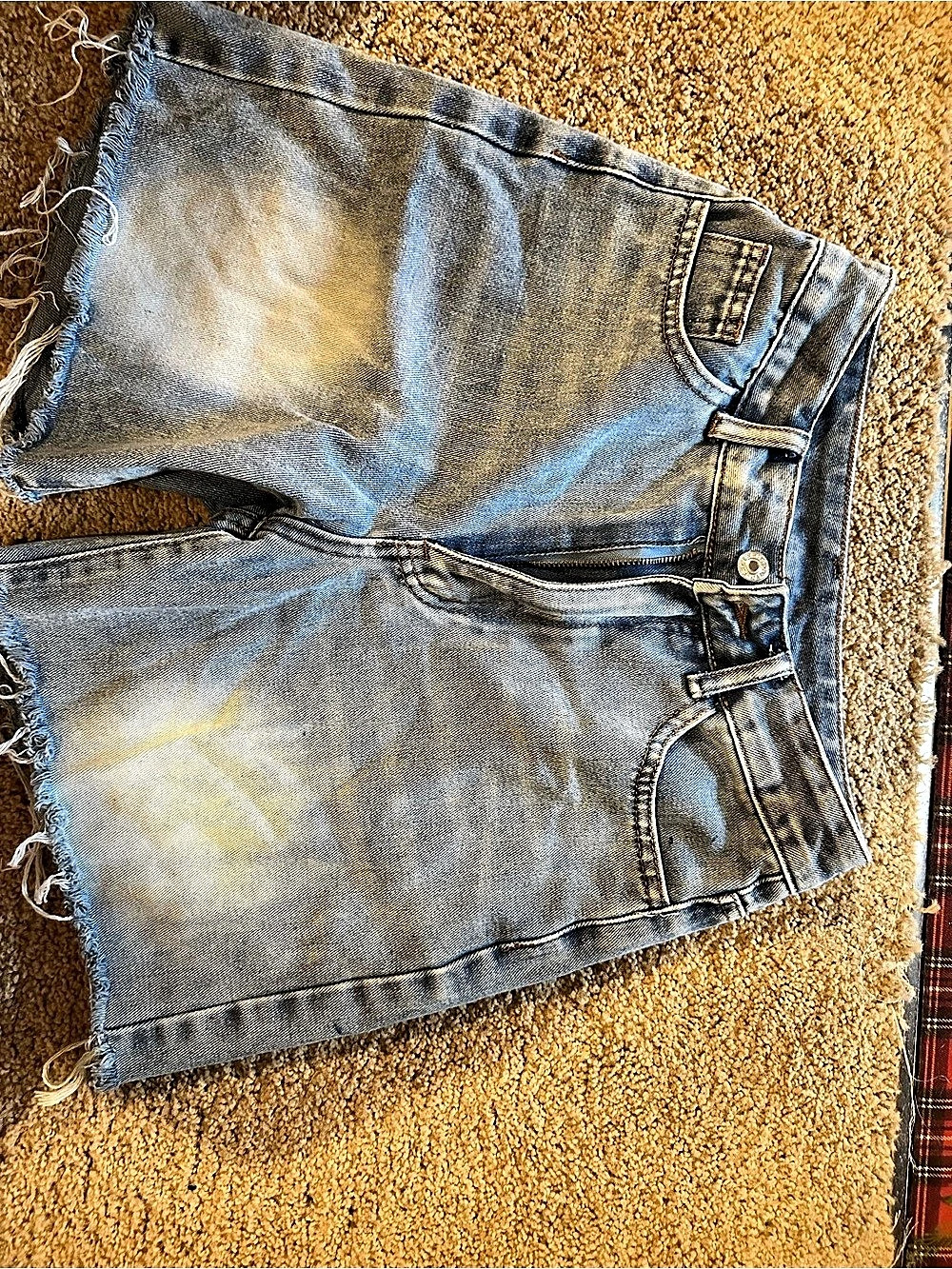 SHEIN Women's Blue Denim Frayed Hem Jean Shorts Waist 26